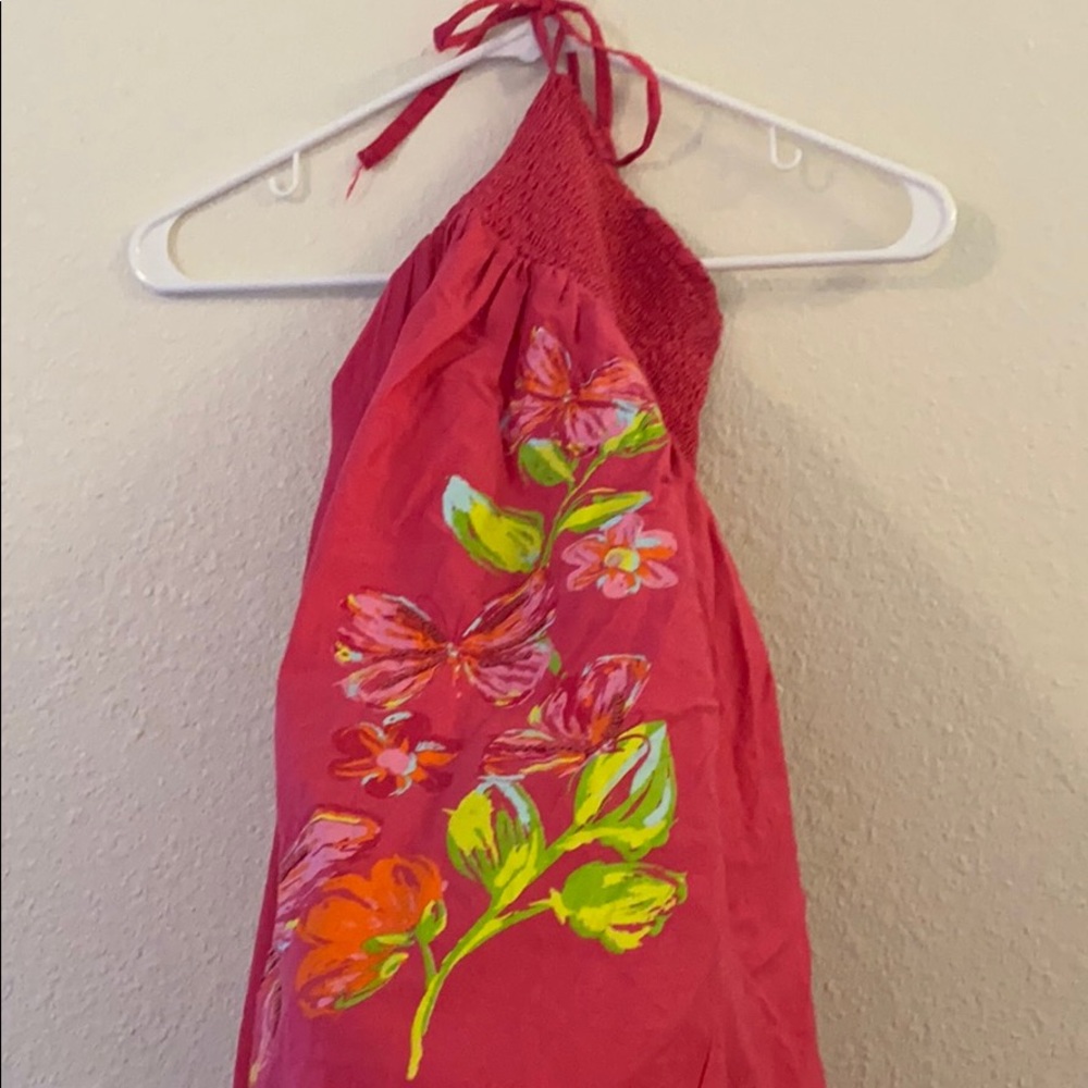 tubed dress with tie around the neck